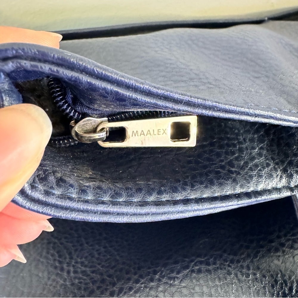 Maalex Leather  Navy Blue Womens Shoulder Bag - Picture 8 of 15